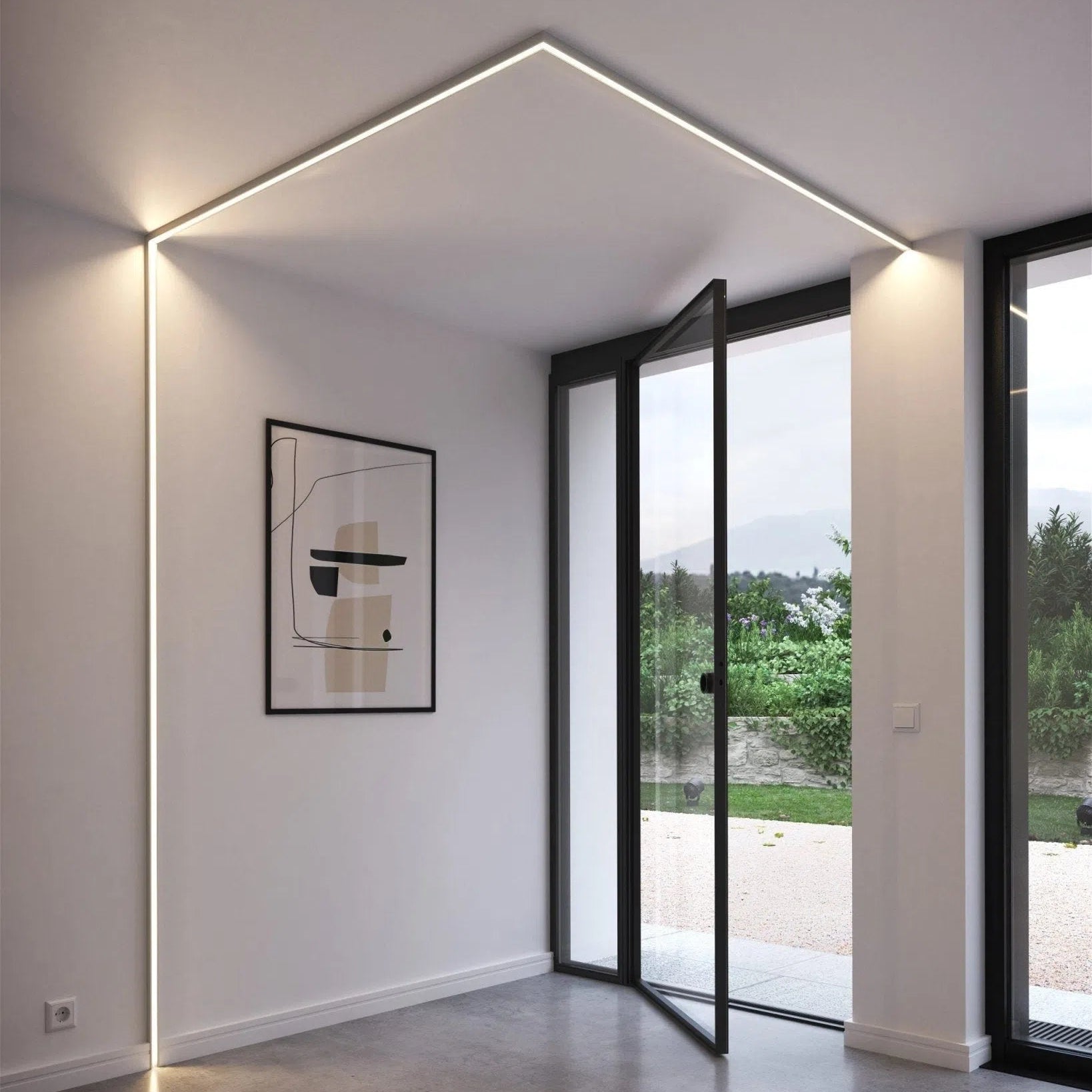 IL12 BLACK WALLSTYL 2M COVING LIGHTING SOLUTION in the modern room  | DecorMania UK